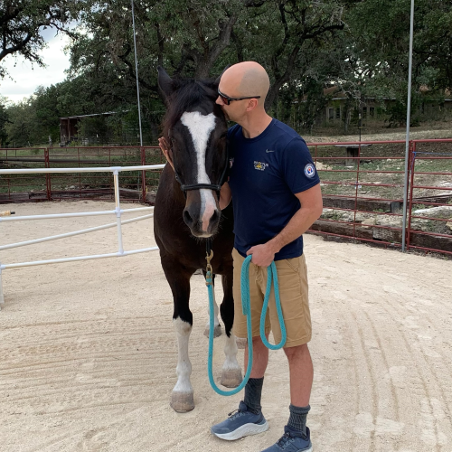 Veteran Program Participant with Archie the Horse